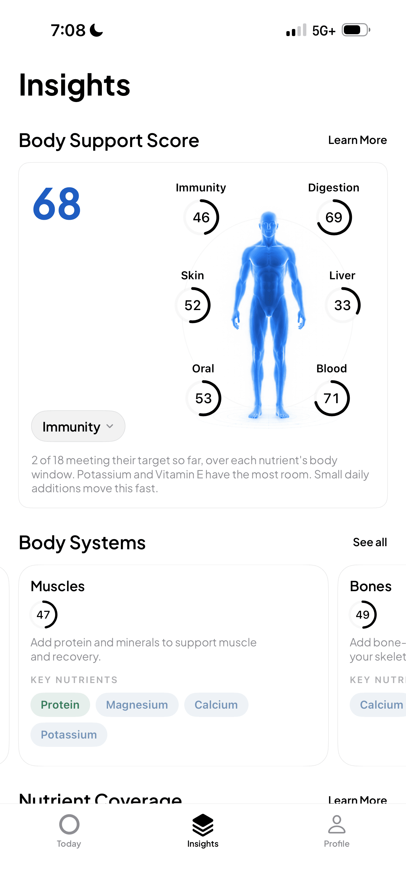 Dact Body Support screen